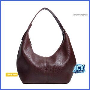 Vegan Leather Hobo Bag Crescent Shoulder Bag Slouchy Tote Handbag